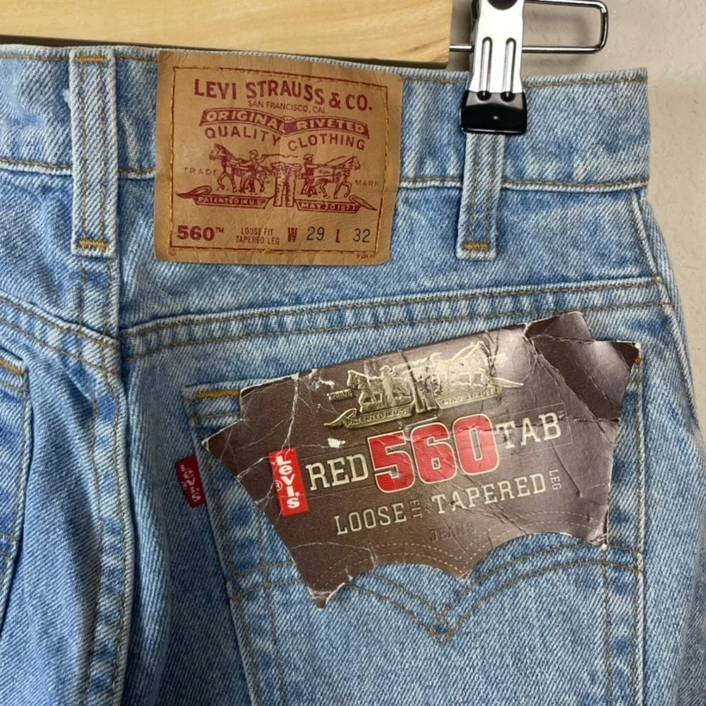 Levis 560 Red Tab Jeans Womens‎ 29x32 Light Wash Vintage 90s Loose Tapered USA